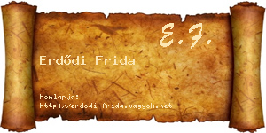 Erdődi Frida névjegykártya